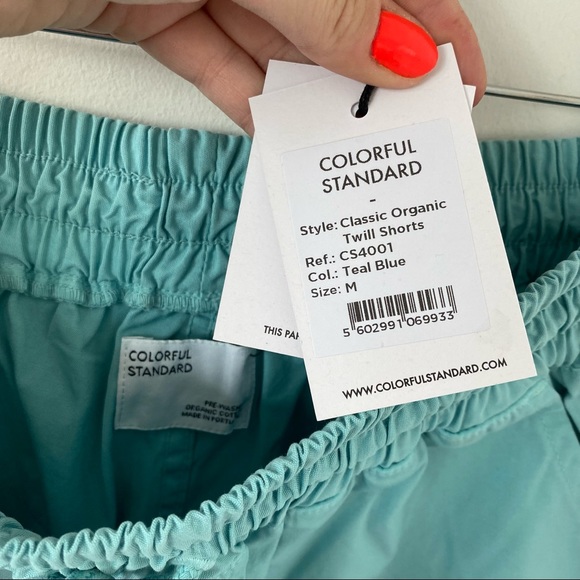 NWT colorful standard teal cotton shorts - Picture 5 of 7